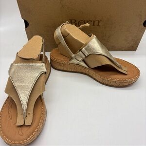 Born USA Women's Jenelle Gold Thong Sandals, Size 7M